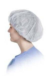 Precept Medical Bouffant Caps - Surgical Bouffant Cap, 21", White, Size L - 22030