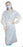 Precept Medical SMS and Polycoated Isolation Gowns - Full Coverage Isolation Gown with Knit Cuffs, Polycoated, Secure Neck Ties, Full Back, White, Size XL - 51113