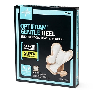 Medline Optifoam Gentle Silicone-Faced Foam and Border Heel Dressing