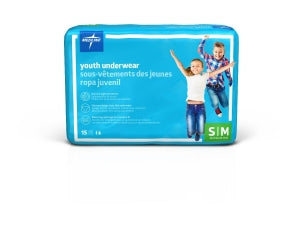 Medline Youth Protective Underwear - DryTime Disposable Protective Youth Underwear, Size Youth S / M (40-70 lb.) - MSC23001AH