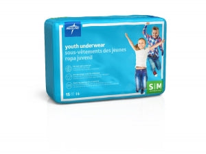 Medline Youth Protective Underwear - DryTime Disposable Protective Youth Underwear, Size Youth S / M (40-70 lb.) - MSC23001A