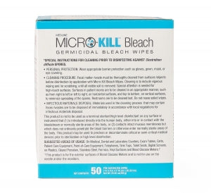 Medline Micro-Kill Bleach Germicidal Bleach Wipes - Micro-Kill Bleach Germicidal Bleach Wipes, 7" x 8", 50/Count - MSC351430A