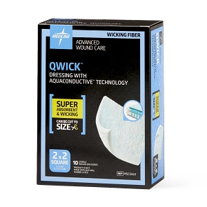 Medline Qwick Nonadhesive Wound Dressings with Aquaconductive Technology - Qwick Nonadhesive Dressing with Aquaconductive Technology, 2" x 2" - MSC5822
