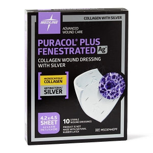 silver collagen wound dressing Ag (Silver) Dressings Medline Puracol Plus AG+ Collagen