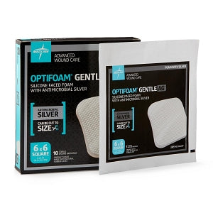 Medline Optifoam Gentle Silicone and Antimicrobial Silver Foam Dressin — Grayline Medical Medline Optifoam Gentle Silicone and Antimicrobial Silver Foam Dressin — Grayline Medical
