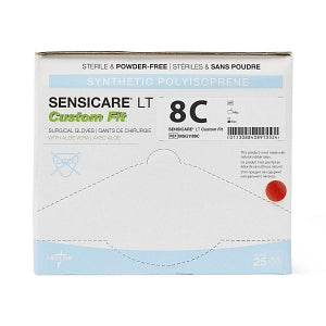 Medline SensiCare LT Custom Fit with Aloe Surgical Gloves - SensiCare LT with Aloe Custom Fit Surgical Gloves, Size 8 - MSG1180C
