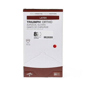 Medline Triumph Ortho with Aloe Latex Surgical Gloves - Triumph Ortho with Aloe Powder-Free Latex Surgical Gloves, Size 8.5 - MSG2685
