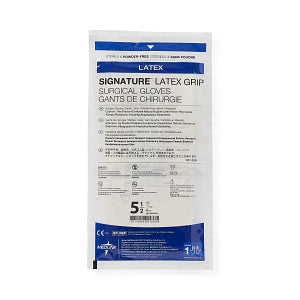 Medline Signature Latex Grip Surgical Gloves - Signature Latex Grip Powder-Free Surgical Gloves, Size 5.5 - MSG2955