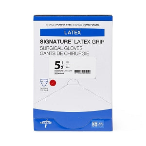 Medline Signature Latex Grip Surgical Gloves - Signature Latex Grip Powder-Free Surgical Gloves, Size 5.5 - MSG2955