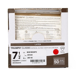 Medline Triumph Classic Latex Surgical Gloves - Triumph Classic Latex Powder-Free Surgical Gloves, Size 7.5 - MSG5075