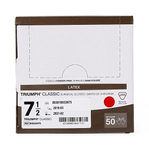 Medline Triumph Classic Latex Surgical Gloves - Triumph Classic Latex Powder-Free Surgical Gloves, Size 7.5 - MSG5075