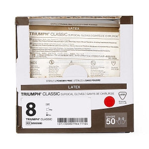 Medline Triumph Classic Latex Surgical Gloves - Triumph Classic Latex Powder-Free Surgical Gloves, Size 8 - MSG5080