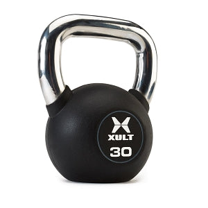Johnson Health Tech Co., Ltd. XULT Rubber Kettlebells with Stainless Steel Handles - XULT Rubber Kettlebell with Stainless Steel Handle, Black, 90 lb. - XT-090RBR-SS-KB