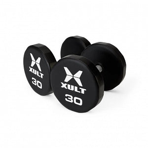 Johnson Health Tech XULT Urethane Multi-Sided Dumbbells - XULT Urethane Multi-Sided Dumbbell Pair, Black Plus, 30 lb. - XT-030URE-MTI-P