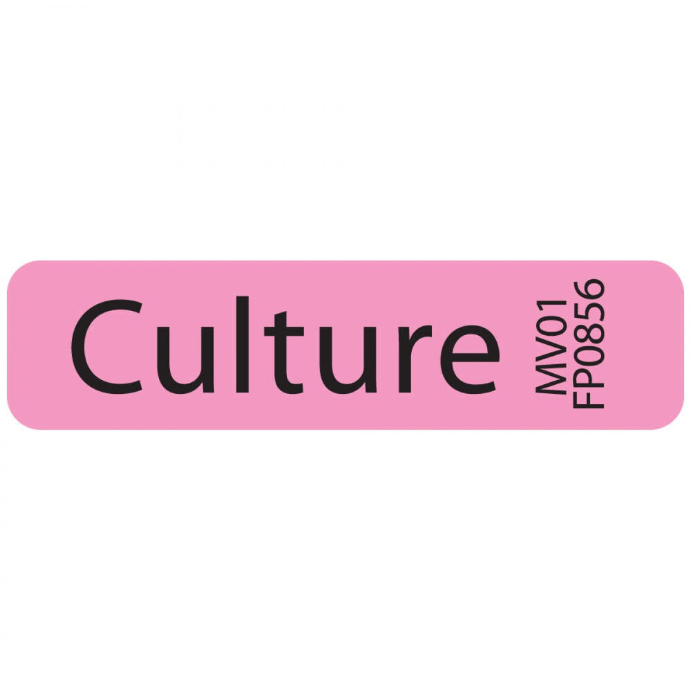 Label Paper Removable Culture 1" Core 1 1/4" X 5/16" Fl. Pink 760 Per Roll