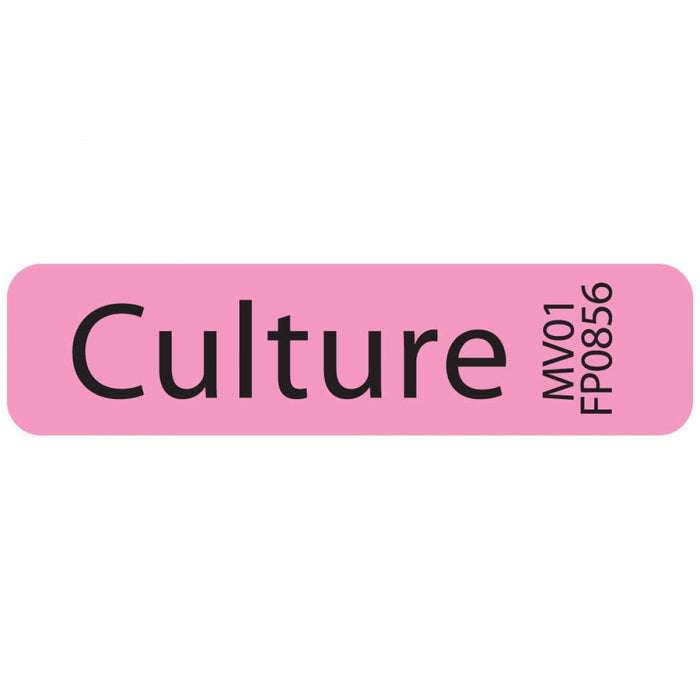 Label Paper Removable Culture 1" Core 1 1/4" X 5/16" Fl. Pink 760 Per Roll