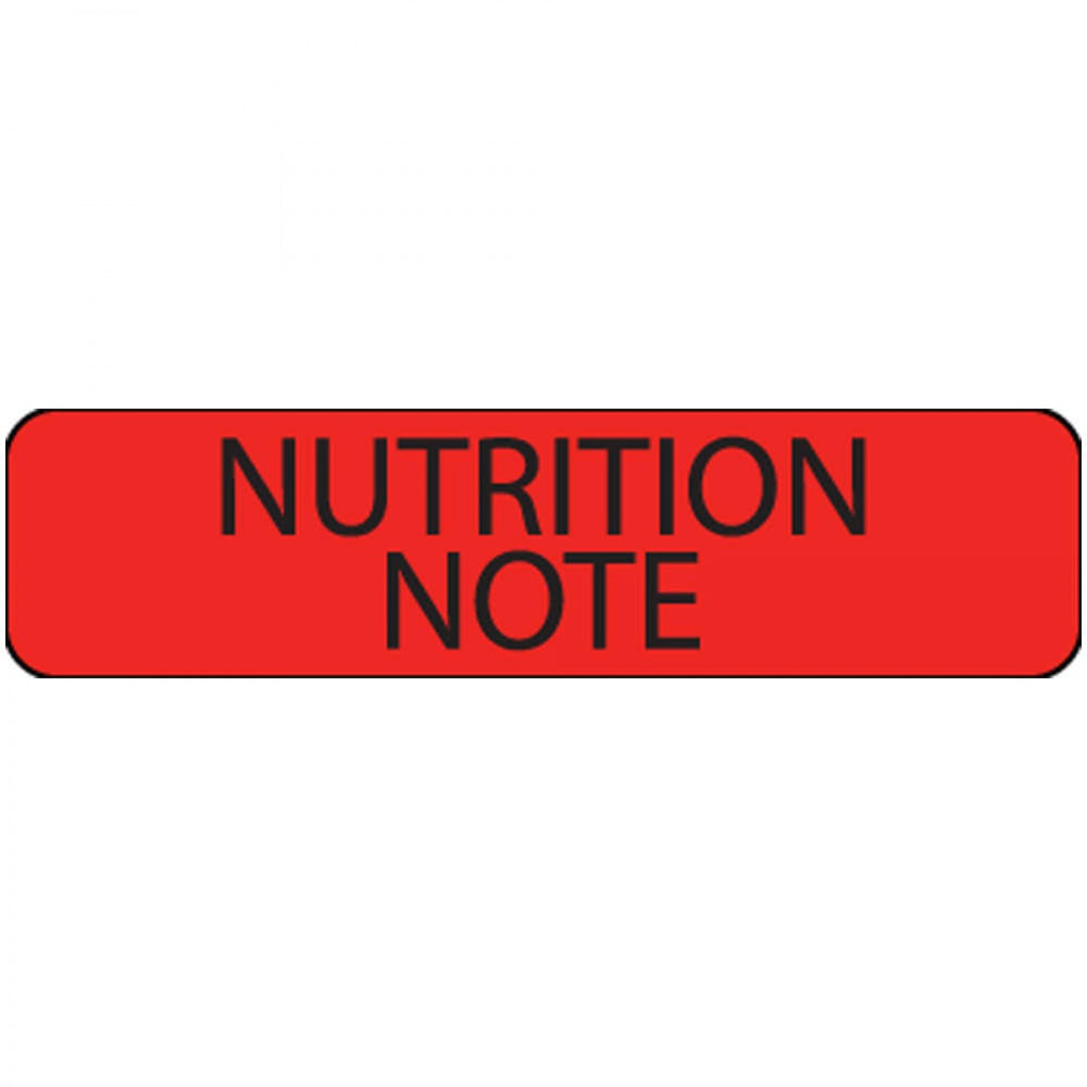 Label Paper Permanent Nutrition Note 1" Core 1 1/4" X 5/16" Fl. Red 760 Per Roll