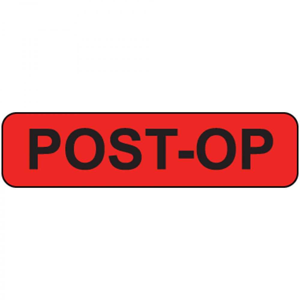 Label Paper Permanent Post-Op 1" Core 1 1/4" X 5/16" Fl. Red 760 Per Roll