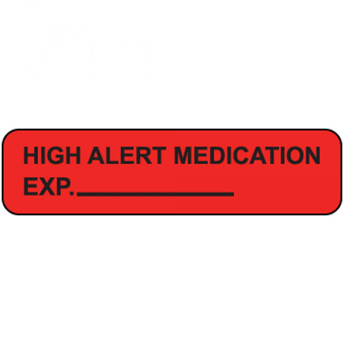 Label Paper Permanent High Alert 1" Core 1 1/4" X 5/16" Fl. Red 760 Per Roll
