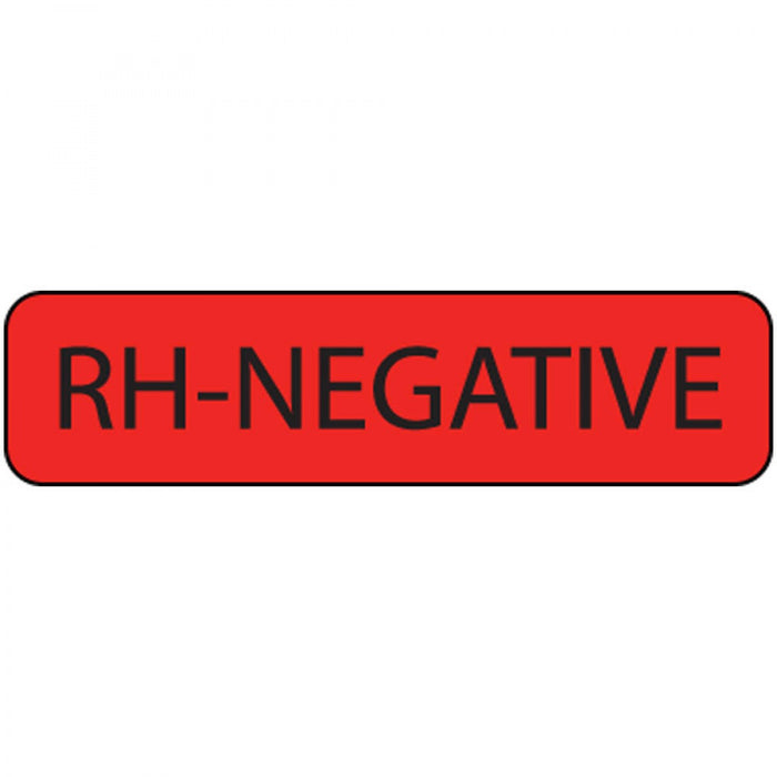 Label Paper Permanent Rh-Negative 1" Core 1 1/4" X 5/16" Fl. Red 760 Per Roll