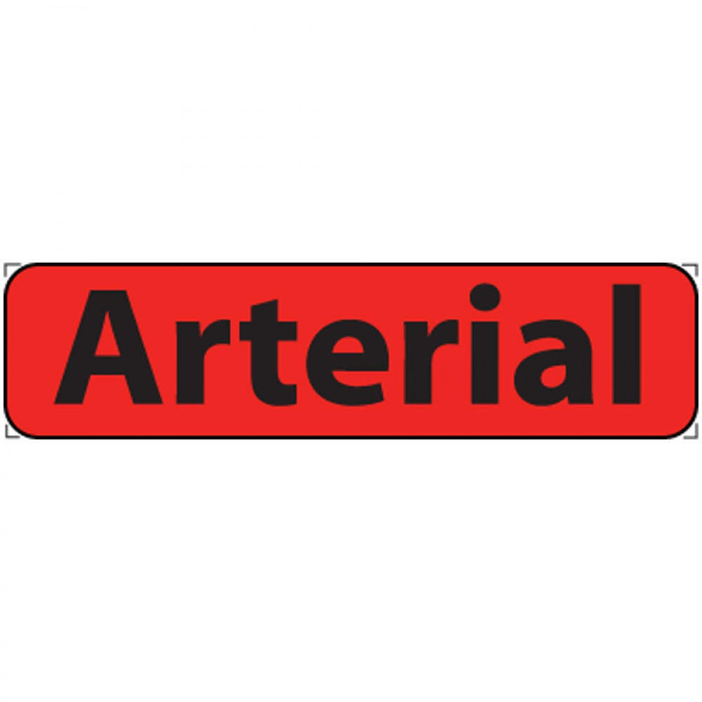 Label Paper Permanent Arterial 1" Core 1 1/4" X 5/16" Fl. Red 760 Per Roll