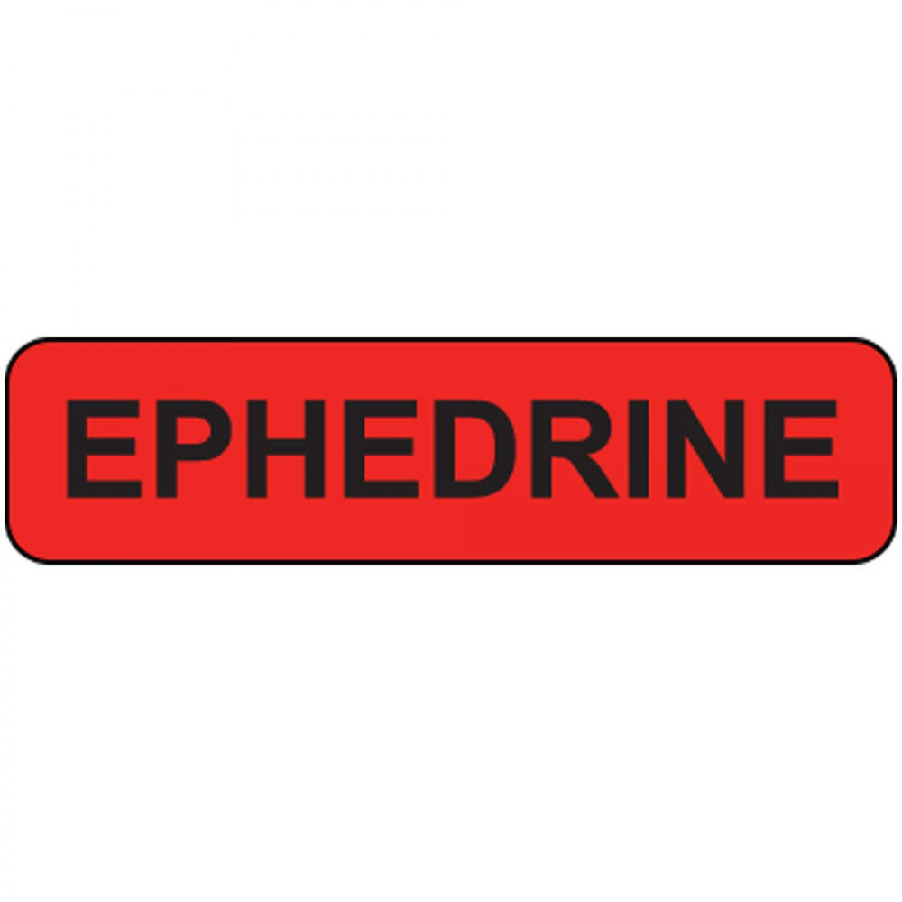 Label Paper Permanent Ephedrine 1" Core 1 1/4" X 5/16" Fl. Red 760 Per Roll