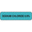 Label Paper Removable Sodium Chloride 1" Core 1 1/4" X 5/16" Blue 760 Per Roll