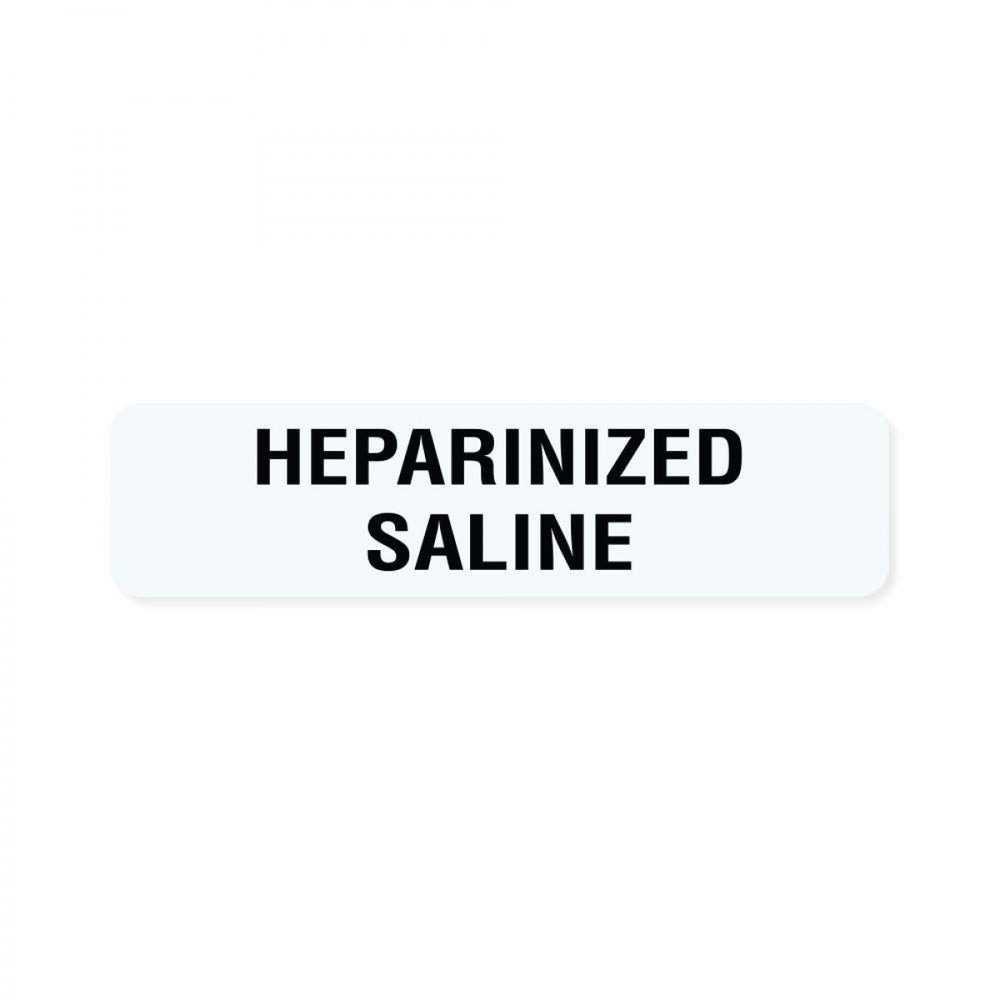 Label Paper Removable Heparinized Saline 1" Core 1 1/4" X 5/16" White 760 Per Roll
