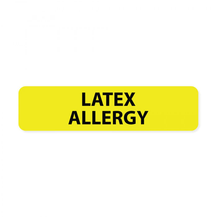 Label Paper Permanent Latex Allergy 1" Core 1 1/4" X 5/16" Yellow 760 Per Roll