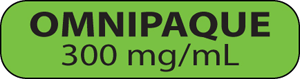 Label Paper Removable Omnipaque 300 Mg/Ml 1" Core 1 7/16" X 3/8" Fl. Green 666 Per Roll