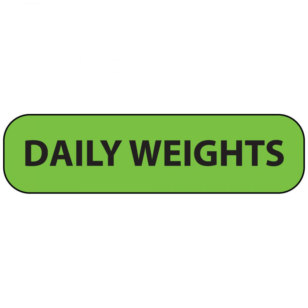 Label Paper Removable Daily Weights 1" Core 1 7/16" X 3/8" Fl. Green 666 Per Roll