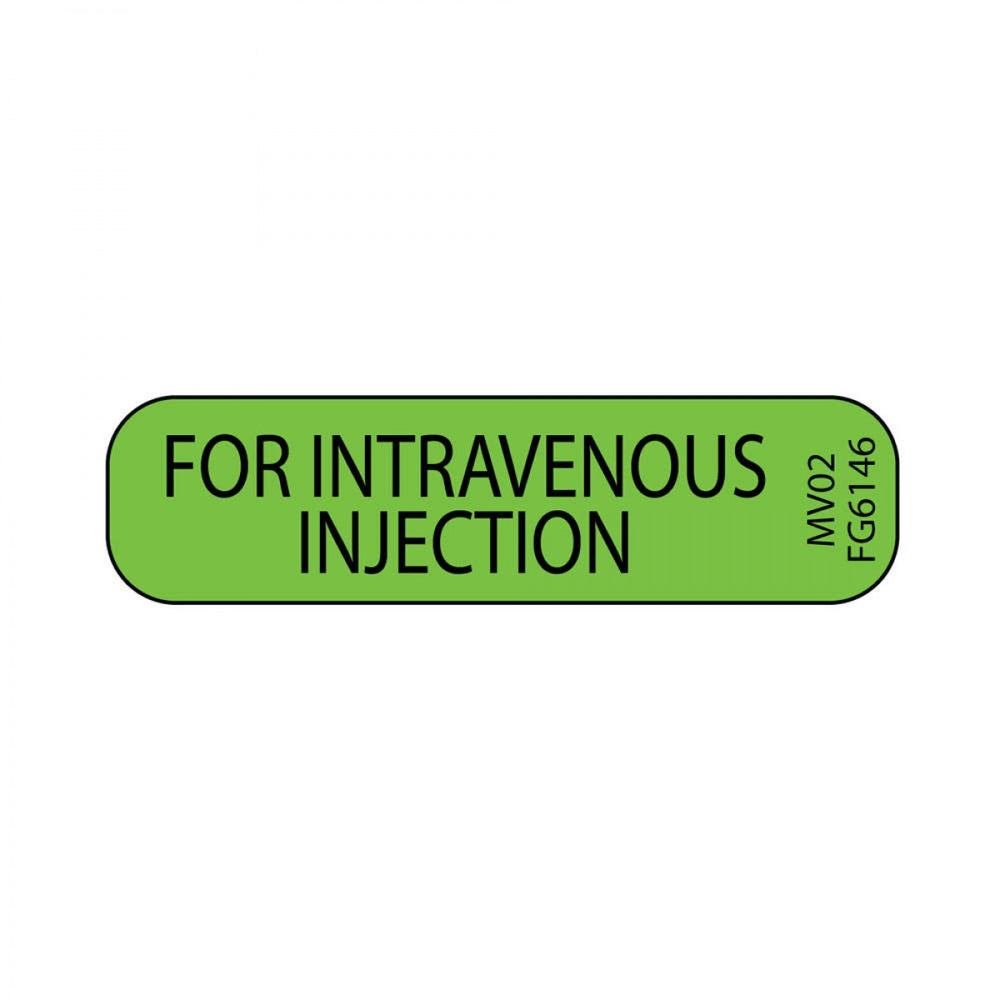 Label Paper Removable For Intravenous 1" Core 1 7/16" X 3/8" Fl. Green 666 Per Roll