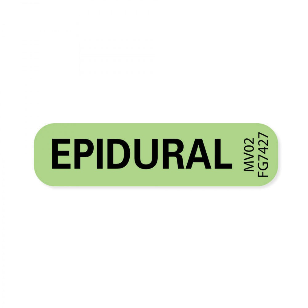 Label Paper Removable Epidural 1" Core 1 7/16" X 3/8" Fl. Green 666 Per Roll