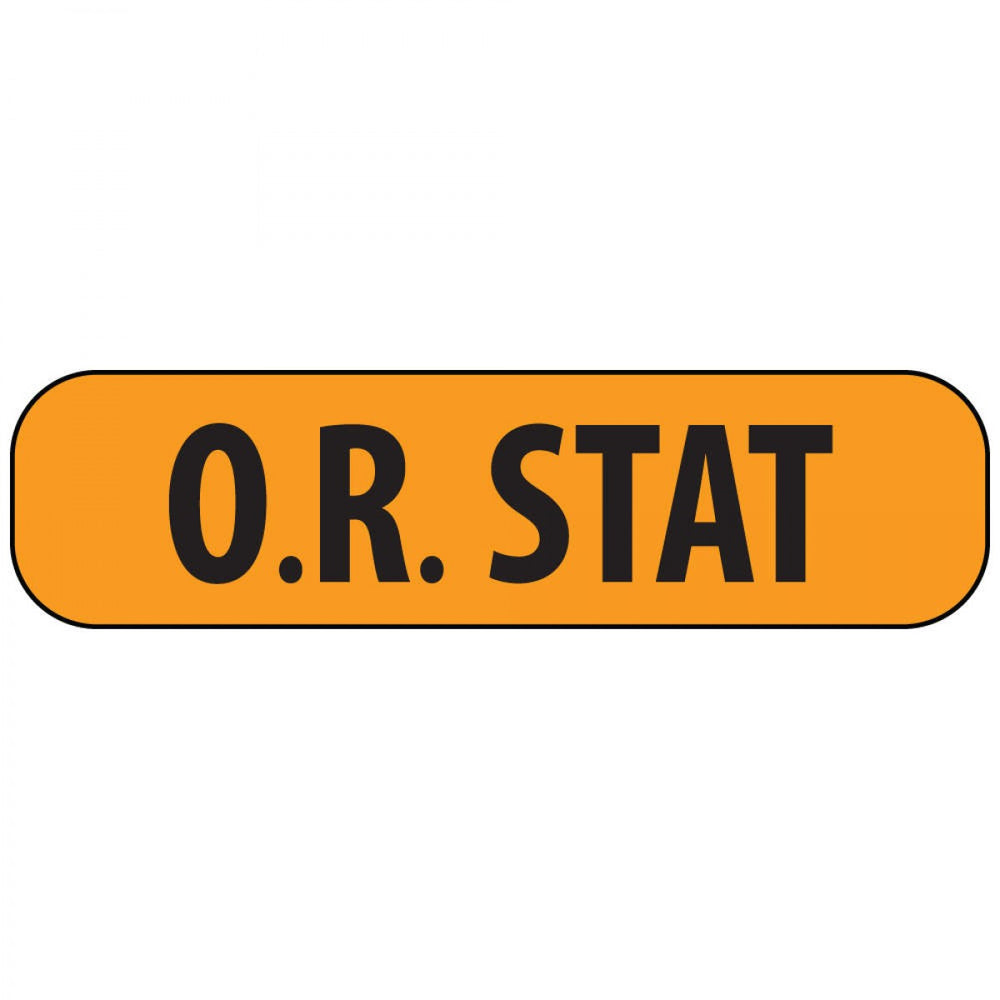 Label Paper Removable O.R. Stat 1" Core 1 7/16" X 3/8" Fl. Orange 666 Per Roll