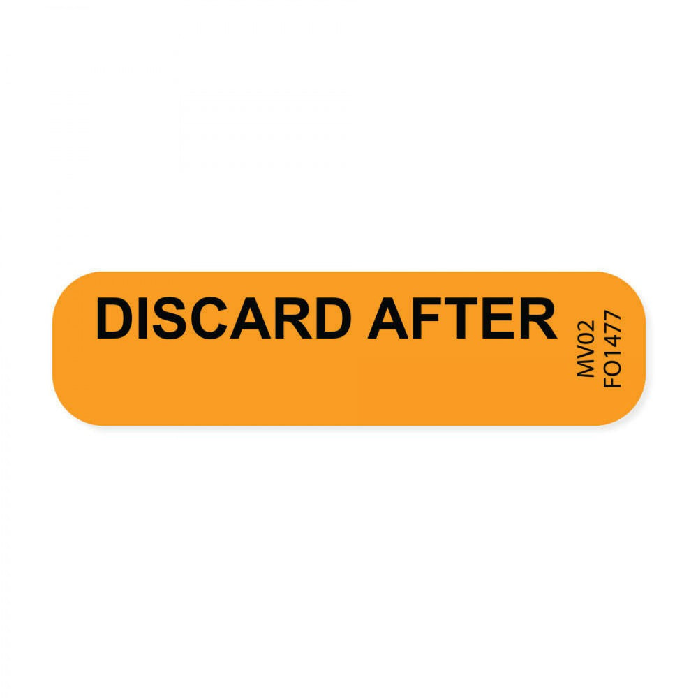 Label Paper Removable Discard After 1" Core 1 7/16" X 3/8" Fl. Orange 666 Per Roll