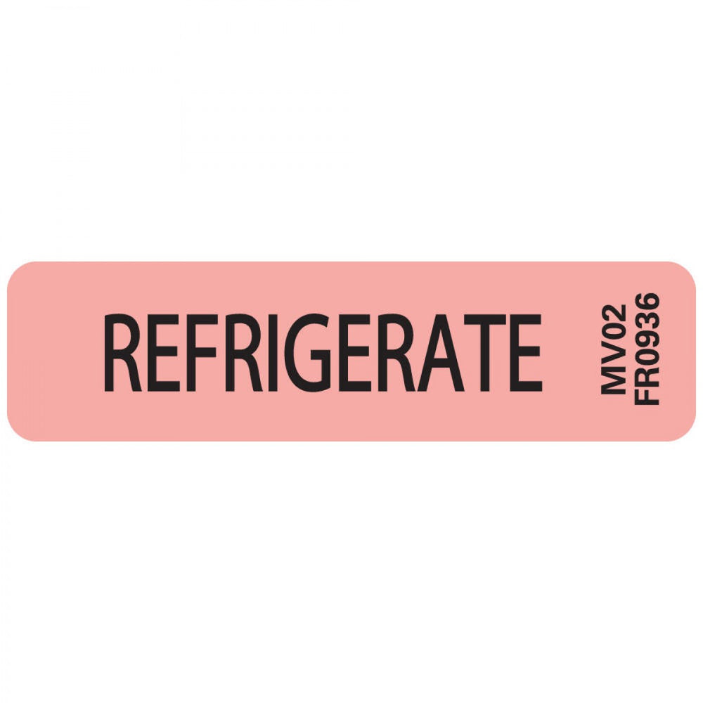 Label Paper Permanent Refrigerate 1" Core 1 7/16" X 3/8" Fl. Red 666 Per Roll