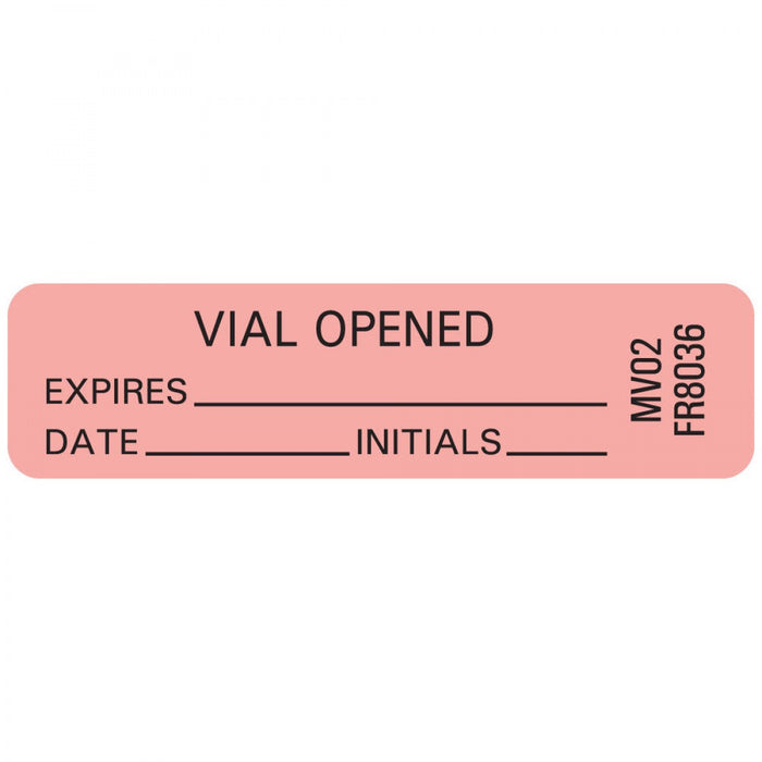 Lab Communication Label (Paper, Permanent) Vial Opened Expires 1 7/16 ...