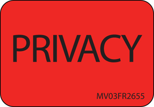 Label Paper Permanent Privacy 1" Core 1 7/16" X 1 Fl. Red 666 Per Roll