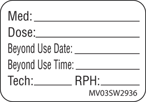Label Paper Removable Med: Dose: Beyond Use 1" Core 1 7/16" X 1 White 666 Per Roll