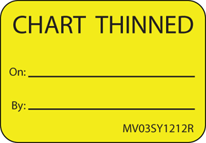 Label Paper Removable Chart Thinned 1" Core 1 7/16" X 1 Yellow 666 Per Roll