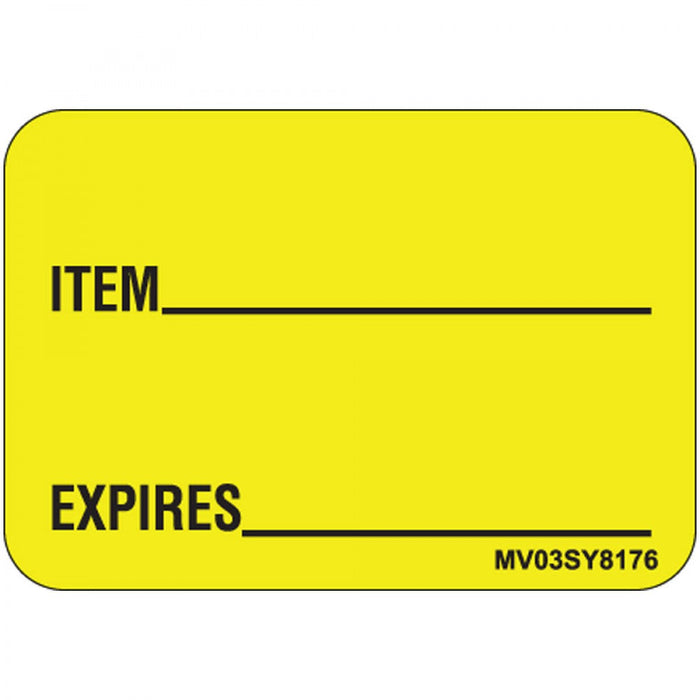 Label Paper Permanent Item Expires 1