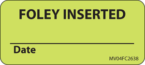 Label Paper Removable Foley Inserted 1" Core 2 1/4" X 1 Fl. Chartreuse 420 Per Roll