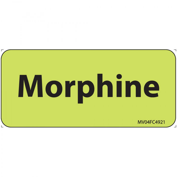 Label Paper Removable Morphine 1" Core 2 1/4" X 1 Fl. Chartreuse 420 Per Roll