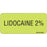 Label Paper Removable Lidocaine 2% 1" Core 2 1/4" X 1 Fl. Chartreuse 420 Per Roll