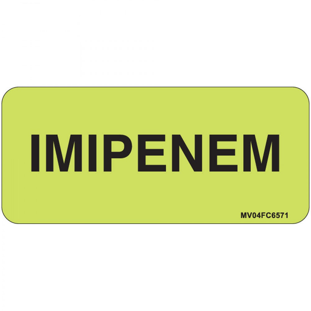 Label Paper Removable Imipenem 1" Core 2 1/4" X 1 Fl. Chartreuse 420 Per Roll
