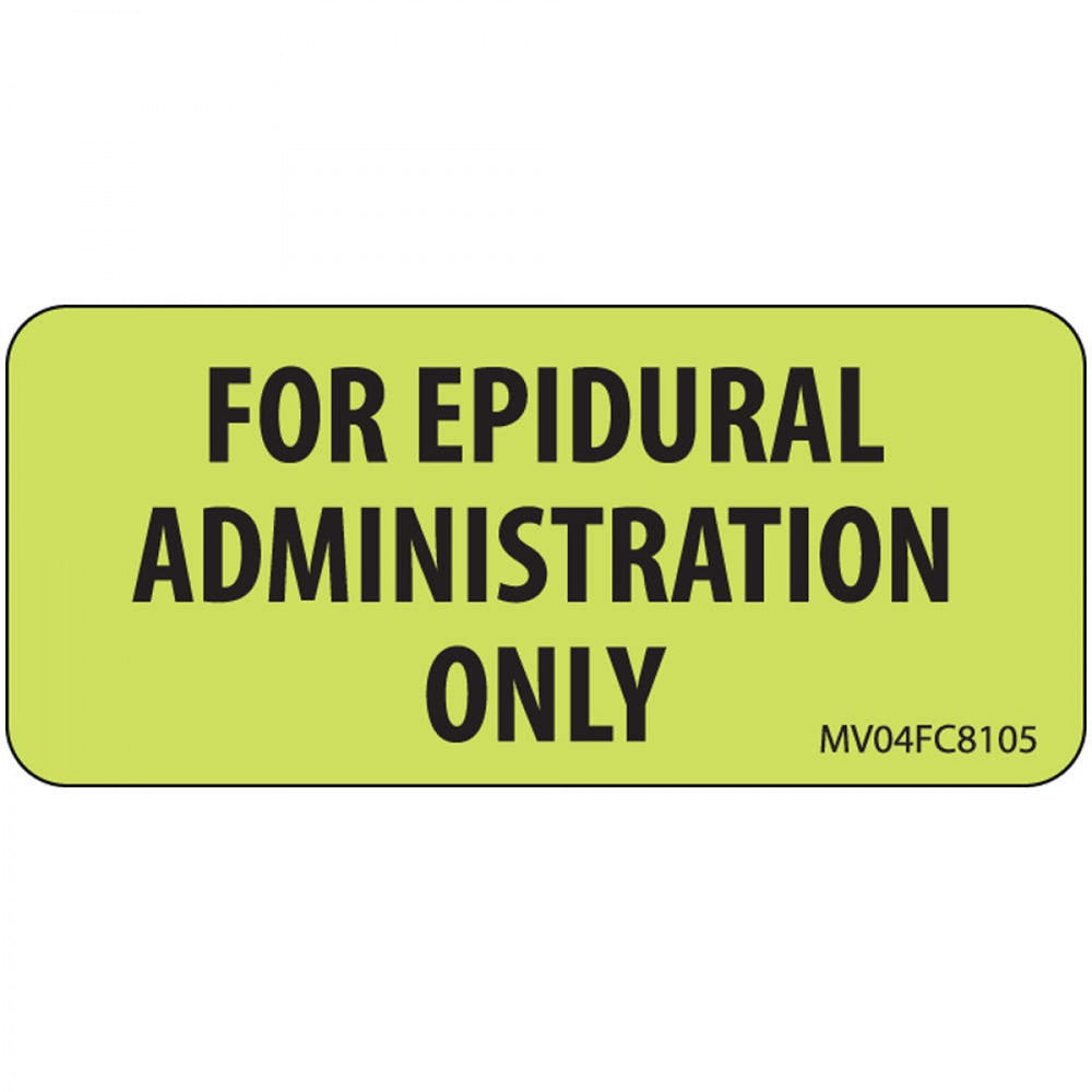 Label Paper Removable For Epidural 1" Core 2 1/4" X 1 Fl. Chartreuse 420 Per Roll