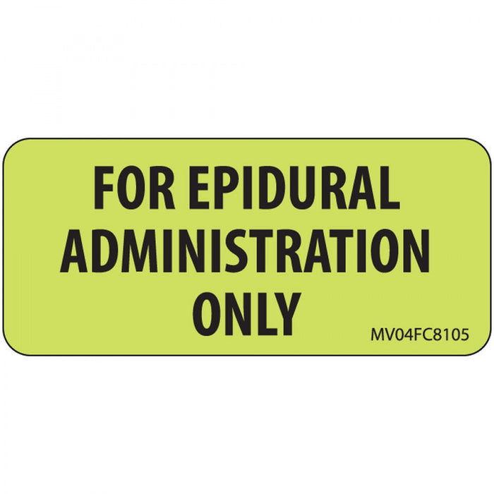 Label Paper Removable For Epidural 1" Core 2 1/4" X 1 Fl. Chartreuse 420 Per Roll