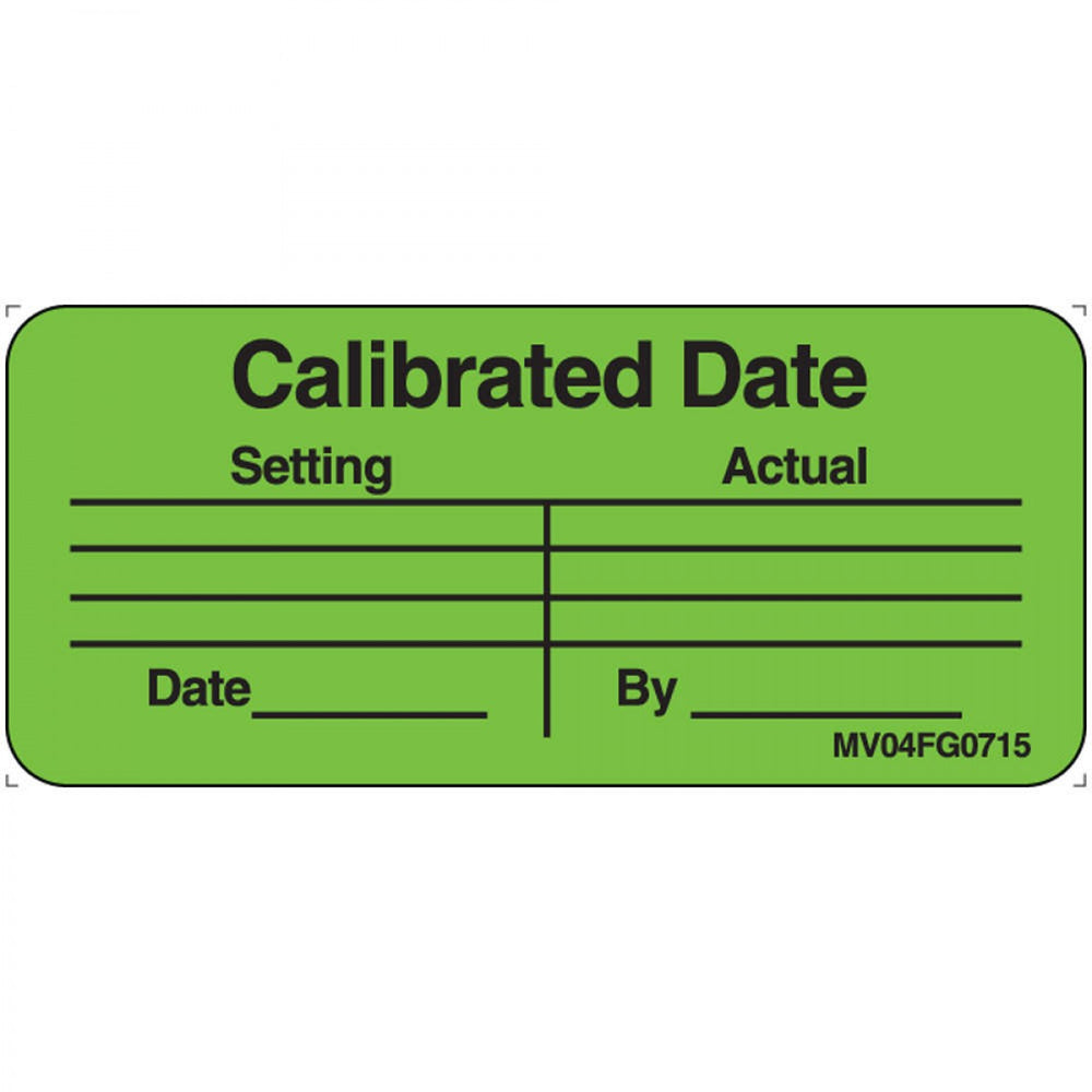 Label Paper Removable Calibrated Date 1" Core 2 1/4" X 1 Fl. Green 420 Per Roll