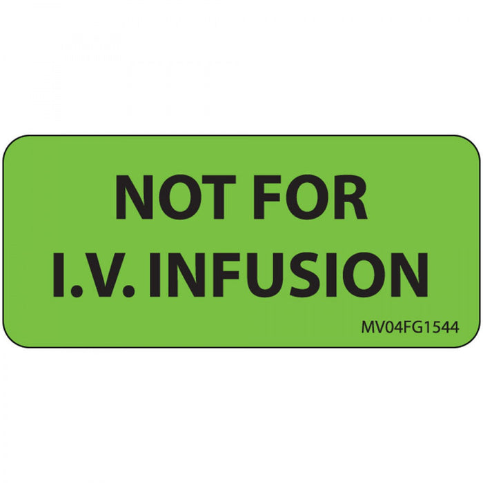 Label Paper Removable Not For I.V. 1" Core 2 1/4" X 1 Fl. Green 420 Per Roll