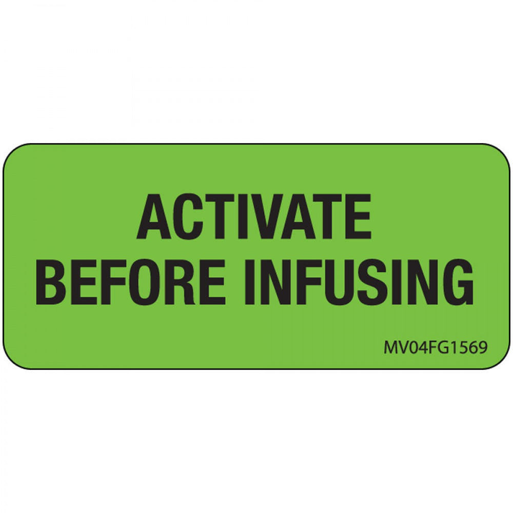 Label Paper Removable Activate Before 1" Core 2 1/4" X 1 Fl. Green 420 Per Roll
